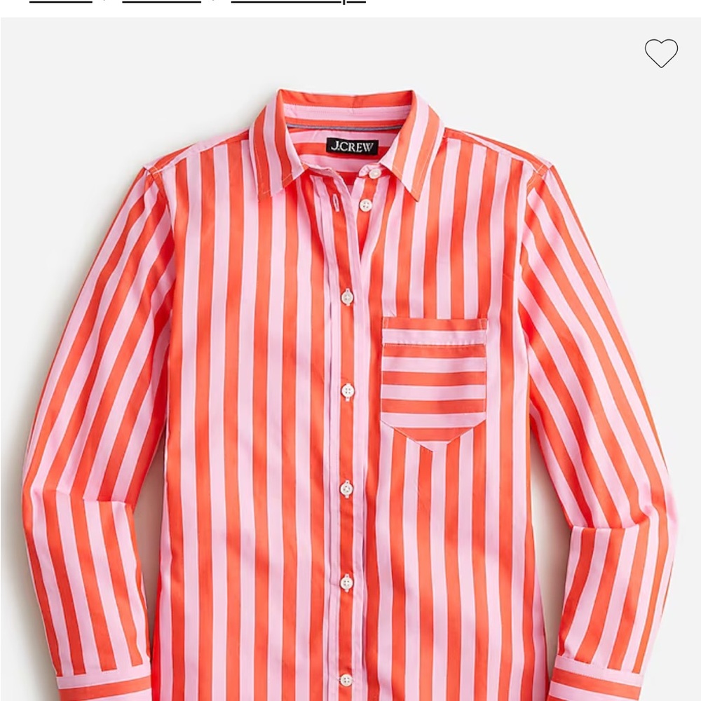 J. Crew Orange and Pink Striped Button Down Shirt
